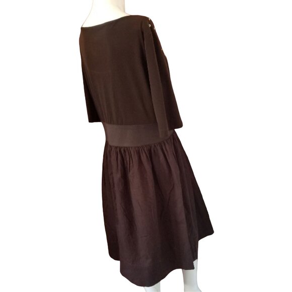Signature by Robbie Bee Dress Brown Studded Babydoll Sz 16 (XL) Knee Length - Picture 7 of 8
